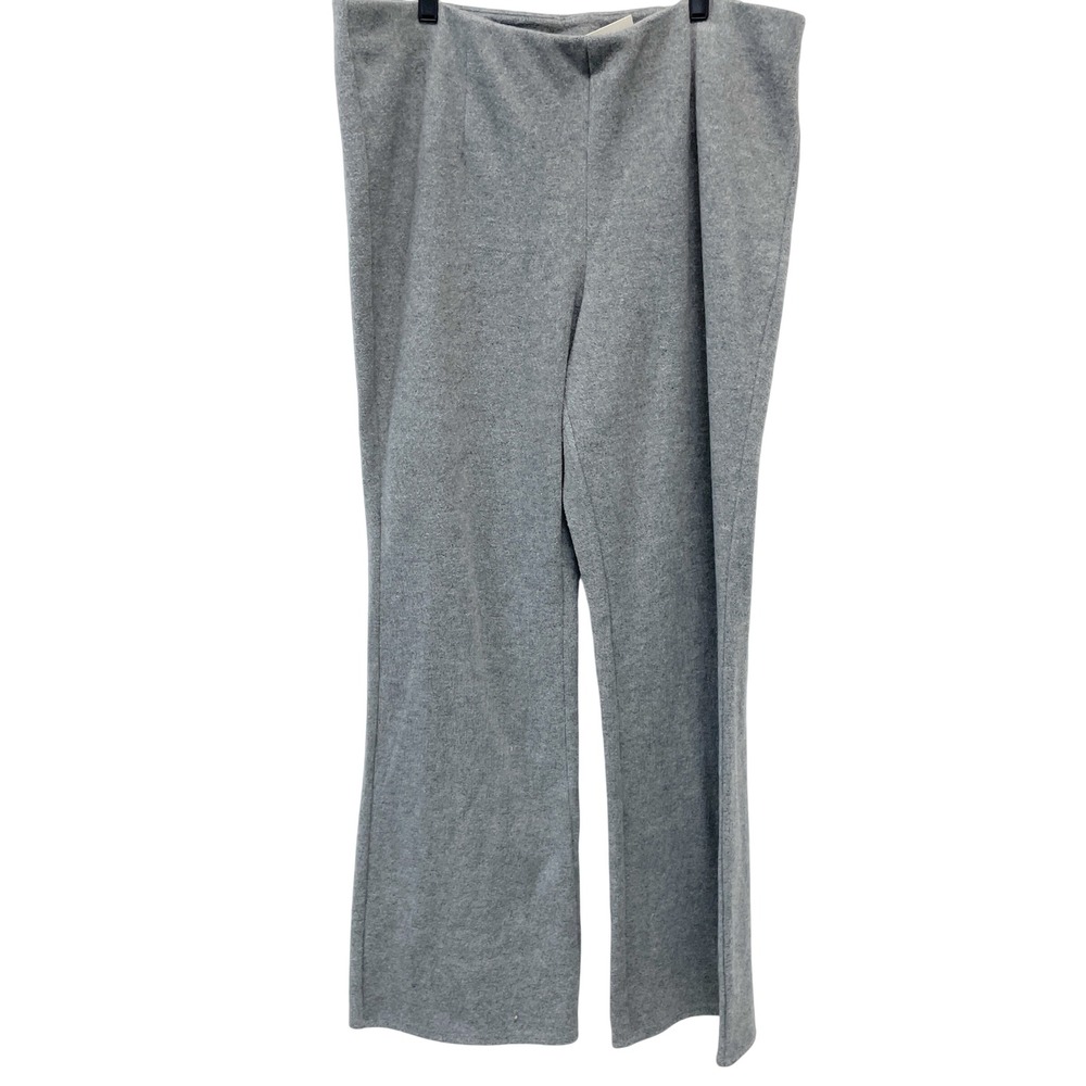 A New Day Women's Gray High Rise Knit Wide Leg Pull On Pants Size XL